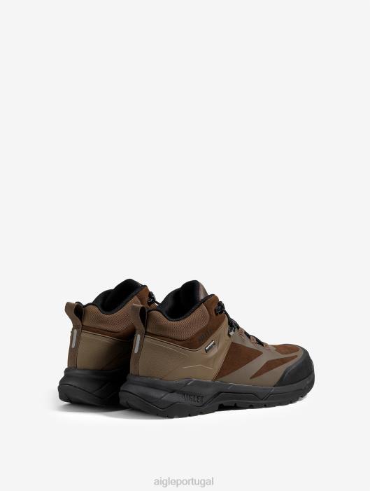 Aigle homens o sapato de caminhada ultraleve com membrana impermeável marrom escuro sapato D4DF260