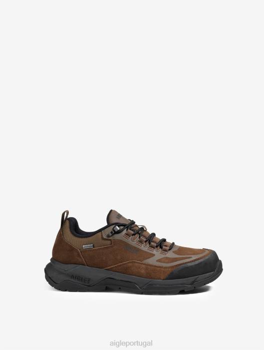 Aigle homens o sapato de caminhada ultraleve com membrana impermeável marrom escuro sapato D4DF268