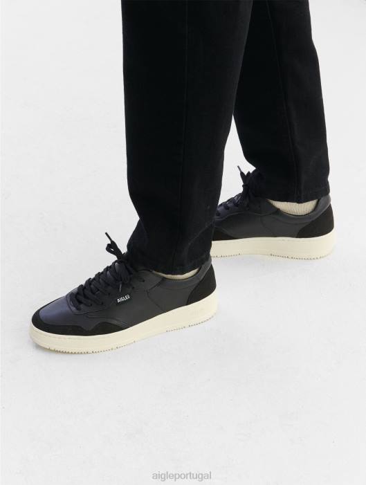 Aigle homens o tênis de couro sustentável preto sapato D4DF290