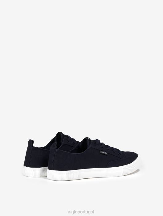 Aigle homens tênis de lona azul marinho sapato D4DF336