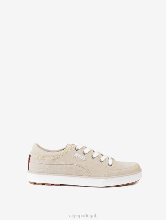 Aigle homens tênis de lona leve bege sapato D4DF351