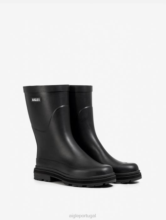 Aigle mulheres bota de chuva híbrida no tornozelo para um estilo imbatível preto botas D4DF524