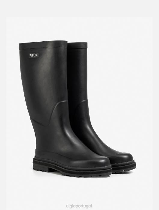 Aigle mulheres bota de chuva híbrida para estilo imbatível preto botas D4DF522