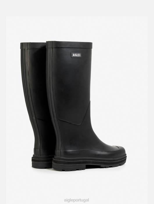 Aigle mulheres bota de chuva híbrida para estilo imbatível preto botas D4DF522