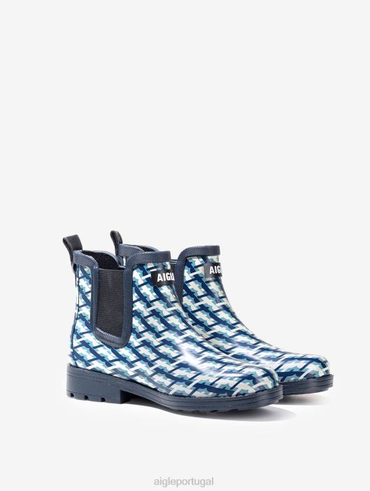 Aigle mulheres versão impressa da bota de chuva de inspiração equestre monograma botas D4DF632