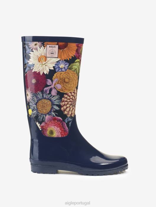 Aigle mulheres versão impressa das botas de chuva patenteadas kew multibloom botas D4DF606