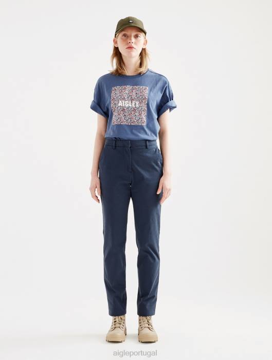 Aigle mulheres Calça chino reta 7/8 Império roupas D4DF526