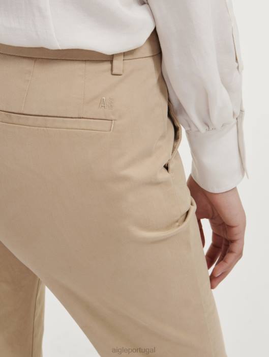 Aigle mulheres Calça chino reta 7/8 vime roupas D4DF554