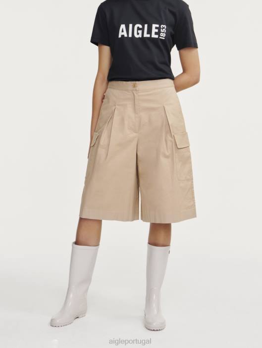 Aigle mulheres bermudas longas vime roupas D4DF437