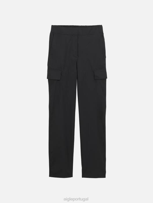 Aigle mulheres calças cargo leves preto roupas D4DF60