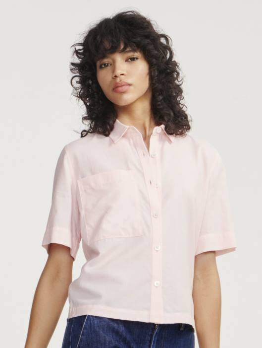 Aigle mulheres camisa folgada manga curta cereja roupas D4DF465