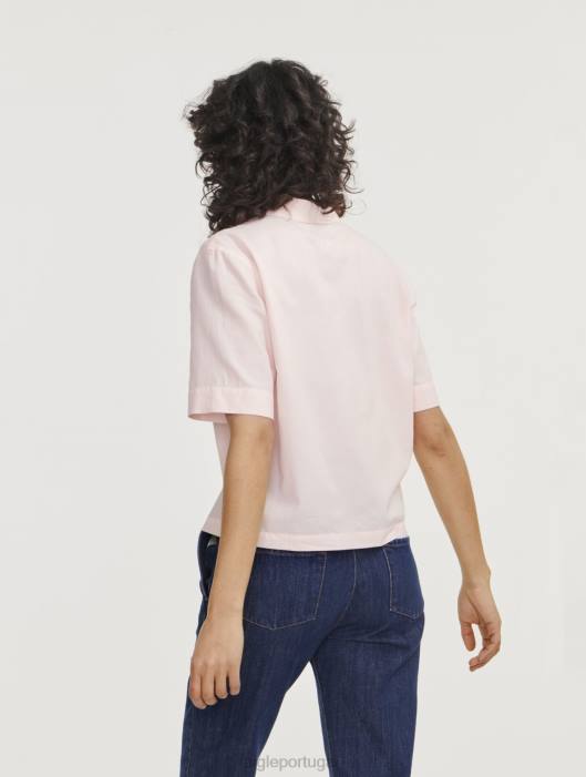 Aigle mulheres camisa folgada manga curta cereja roupas D4DF465