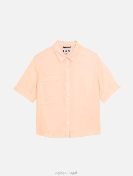 Aigle mulheres camisa folgada manga curta cereja roupas D4DF465