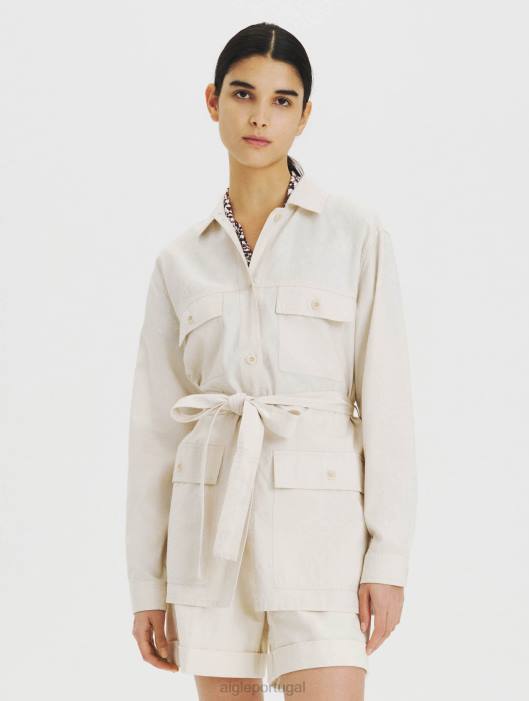 Aigle mulheres camiseta algodão e tencel biscoito roupas D4DF616