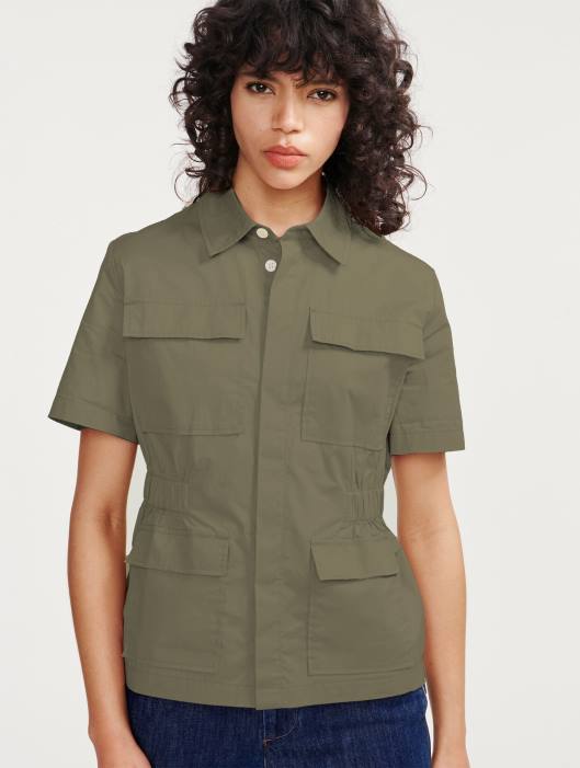 Aigle mulheres jaqueta safari manga curta taillis roupas D4DF439