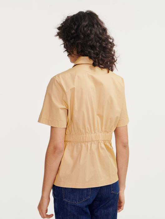 Aigle mulheres jaqueta safari manga curta vime roupas D4DF442