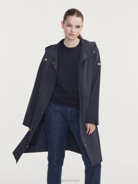 Aigle mulheres capa de chuva longa mtd com capuz Império roupas D4DF438