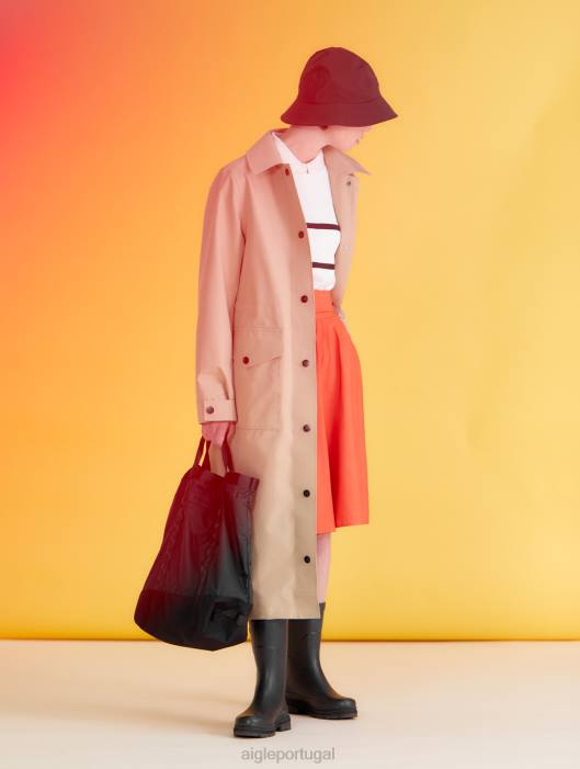 Aigle mulheres capa de chuva longa redesenhada de gore-tex vime roupas D4DF451