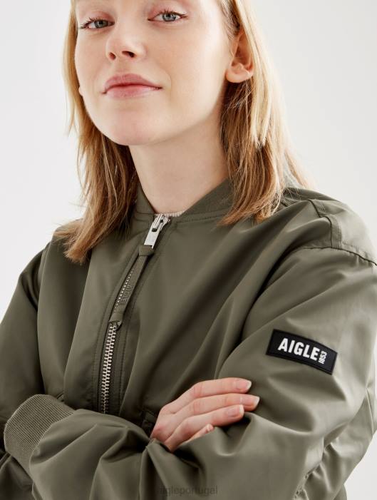 Aigle mulheres jaqueta bomber curta repelente à água taillis roupas D4DF444