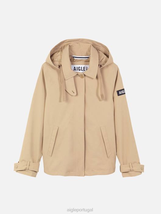 Aigle mulheres jaqueta gore-tex com capuz destacável vime eu roupas D4DF488