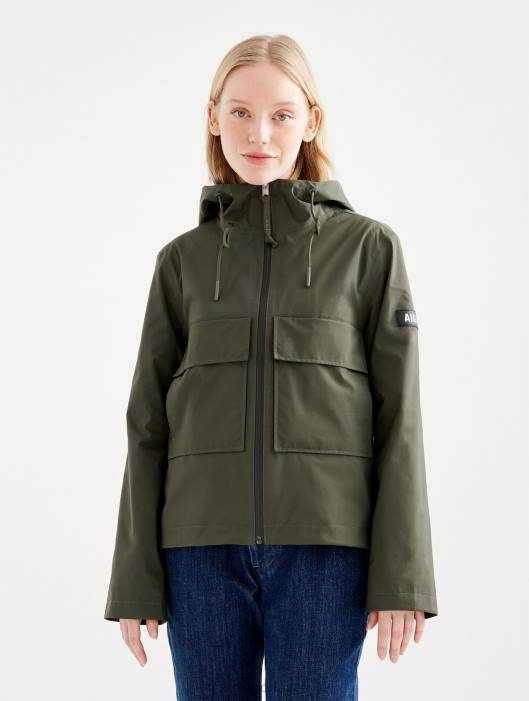 Aigle mulheres jaqueta gore-tex curta com capuz advogado roupas D4DF476