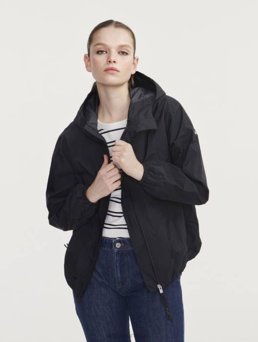 Aigle mulheres jaqueta impermeável mtd curta preto roupas D4DF483