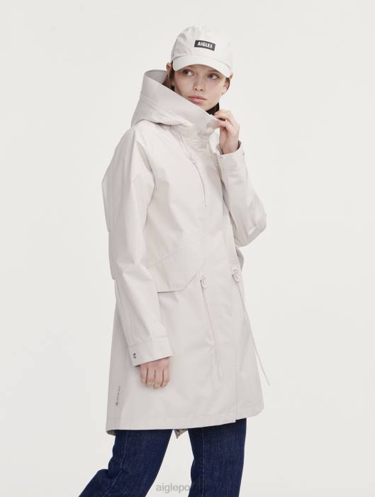 Aigle mulheres rabo de peixe gore-tex com capuz longo zibelina roupas D4DF449