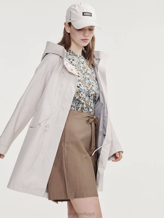 Aigle mulheres rabo de peixe gore-tex com capuz longo zibelina roupas D4DF449