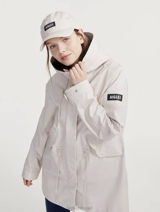 Aigle mulheres rabo de peixe gore-tex com capuz longo zibelina roupas D4DF449