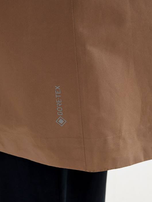 Aigle mulheres sobretudo longo gore-tex paclite capuccino roupas D4DF431