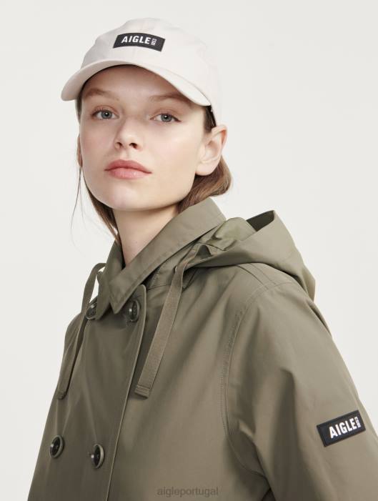 Aigle mulheres trench coat curto gore-tex inspi taillis eu roupas D4DF474