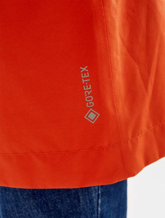 Aigle mulheres trench coat gore-tex curto com capuz destacável goji roupas D4DF501