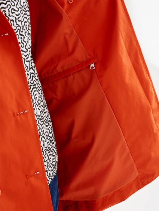 Aigle mulheres trench coat gore-tex curto com capuz destacável goji roupas D4DF501