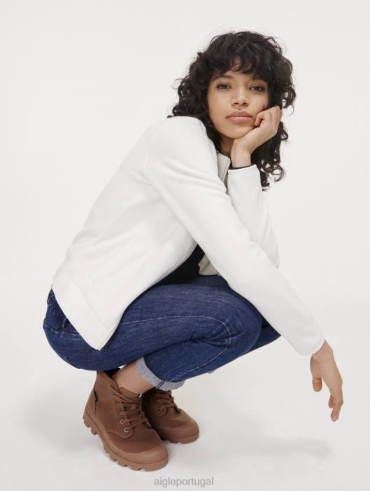 Aigle mulheres gola redonda com zíper leite roupas D4DF591