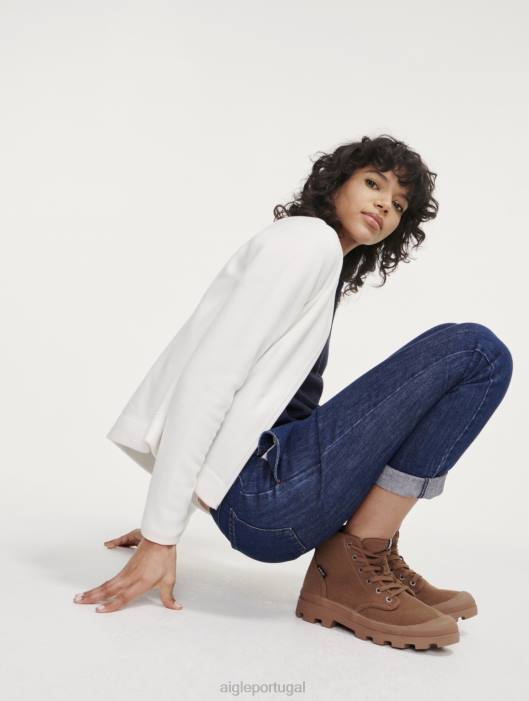 Aigle mulheres gola redonda com zíper leite roupas D4DF591