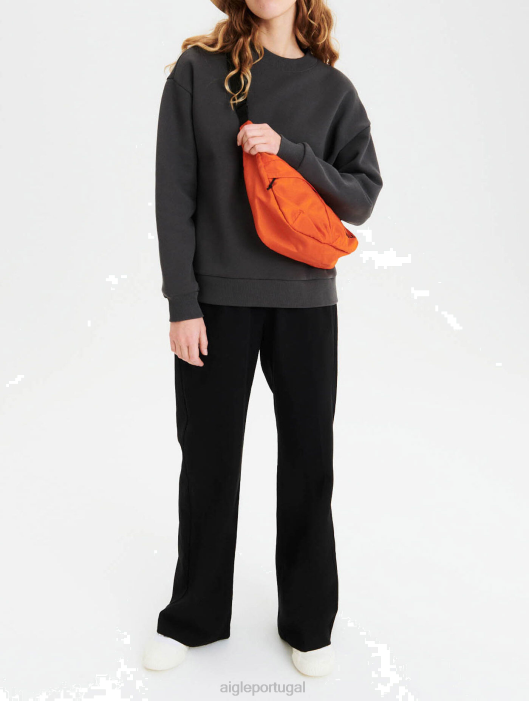 Aigle mulheres moletom com gola redonda com design ecológico carvão roupas D4DF659