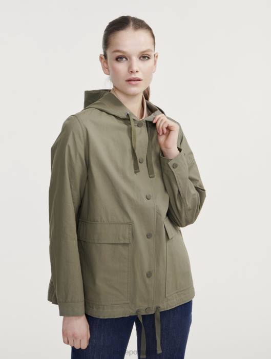 Aigle mulheres parka curta com capuz gros grain taillis eu roupas D4DF487