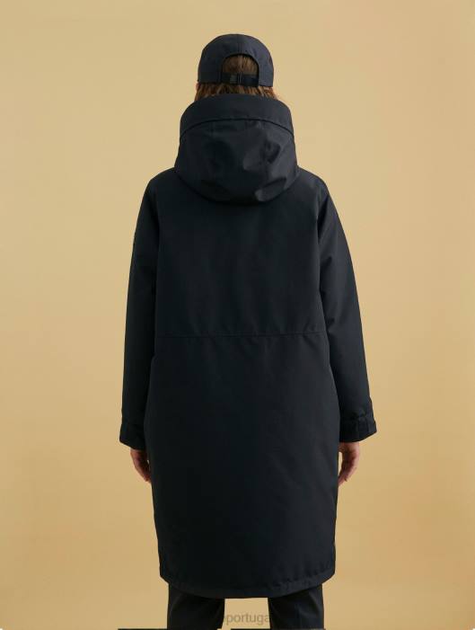 Aigle mulheres parka gore-tex bem quentinha preto roupas D4DF675