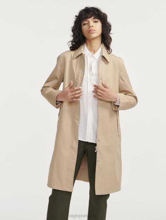 Aigle mulheres parka longa com capuz mtd vime roupas D4DF462