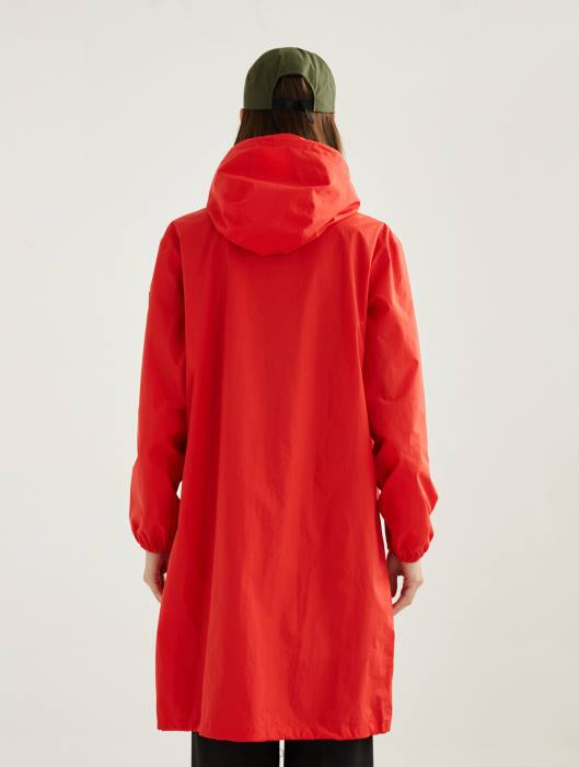 Aigle mulheres parka mtd com capuz longo papoula roupas D4DF502