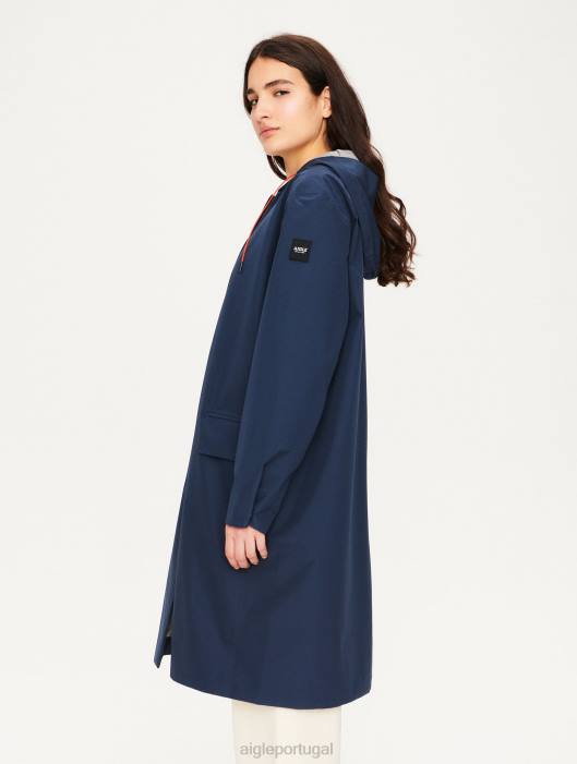 Aigle mulheres parka muito quente e gore-tex império azul roupas D4DF688