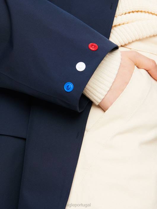 Aigle mulheres parka muito quente e gore-tex império azul roupas D4DF688