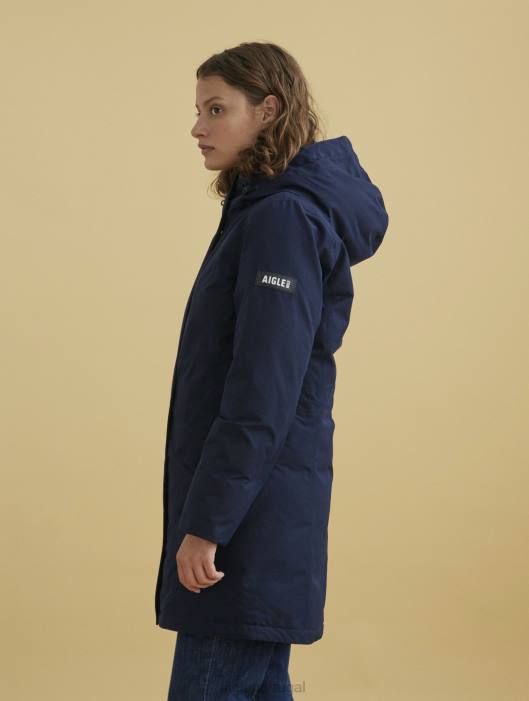 Aigle mulheres parka muito quente e gore-tex marinho roupas D4DF714