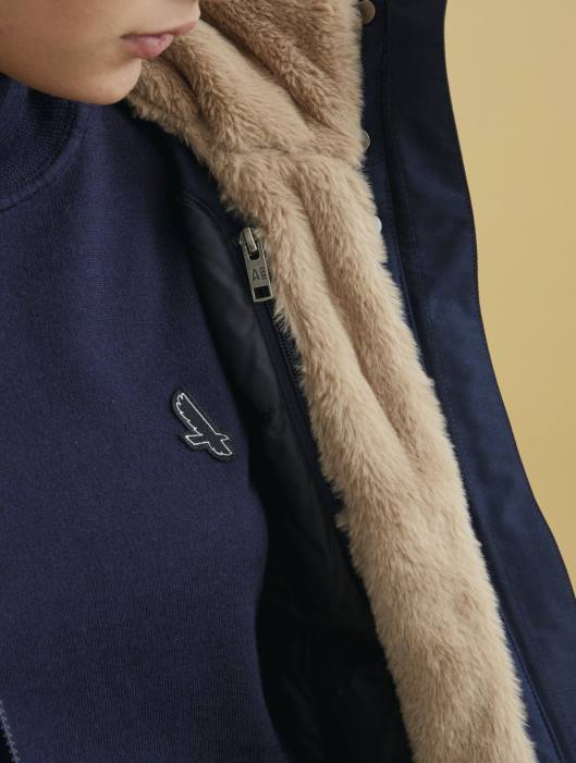 Aigle mulheres parka muito quente e gore-tex marinho roupas D4DF714