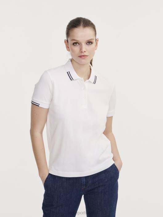 Aigle mulheres camisa pólo piqué manga curta branco roupas D4DF489