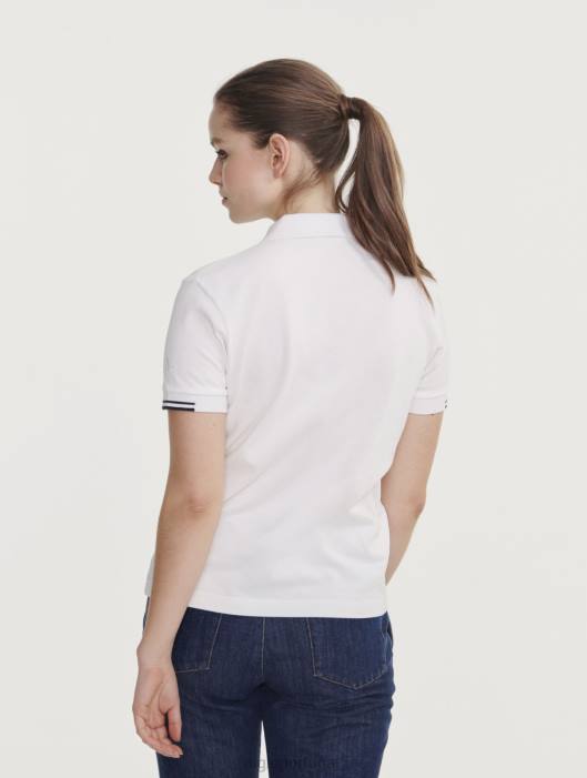 Aigle mulheres camisa pólo piqué manga curta branco roupas D4DF489