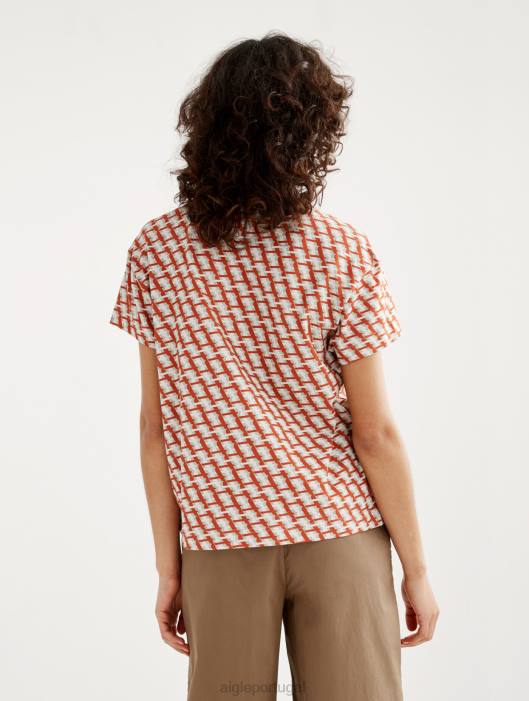 Aigle mulheres camiseta manga curta toda goji pr roupas D4DF574