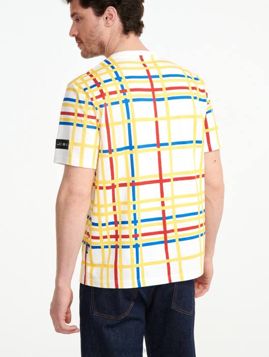 Aigle x Centre Pompidou mulheres camiseta gola redonda Mondrian roupas D4DF10