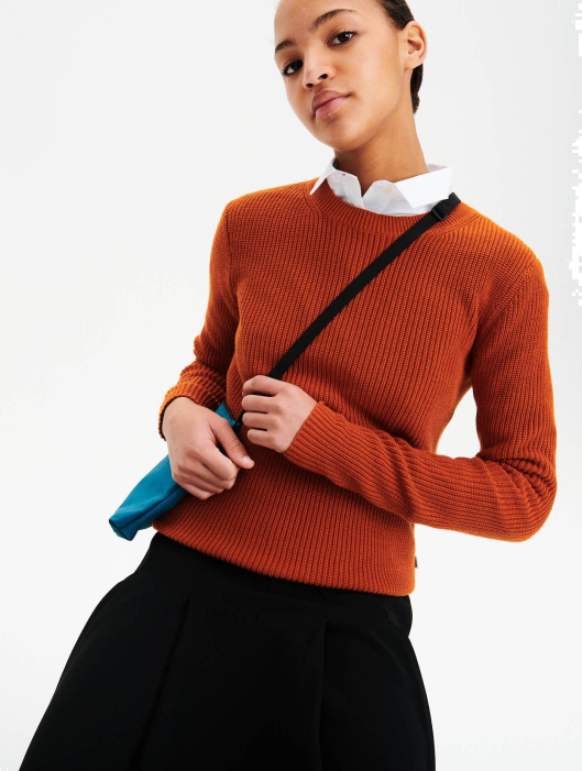 Aigle mulheres suéter de algodão orgânico marrom dourado roupas D4DF655