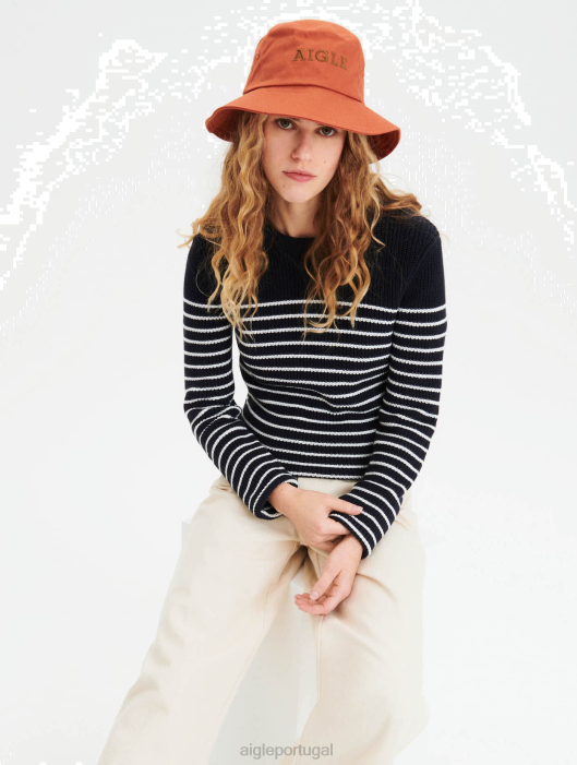 Aigle mulheres suéter de marinheiro em algodão orgânico império st roupas D4DF660